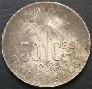 Belgian Congo 50 Centime 1921 1929