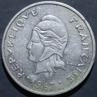 French Polynesia 20 Francs 1967 1970