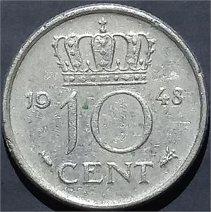 Netherlands 10 Cents 1948