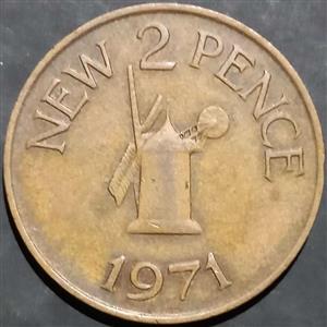 Guernsey 2 New Penny 1971 
