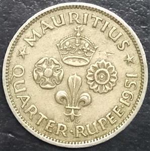 Mauritius ¼ Rupee 1950 1951