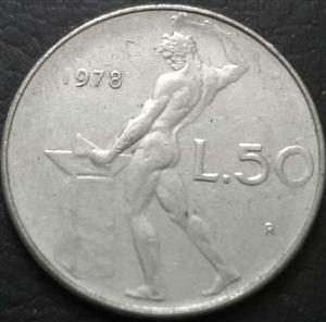 Italy 50 Lira 1954 1989