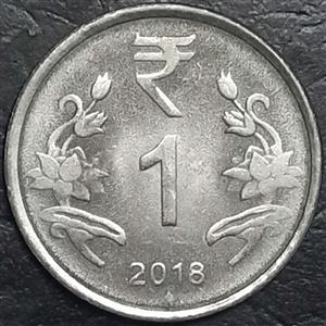 India Republic 1 Rupee 2011-2019 Bombay