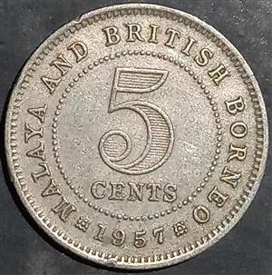 Malaysia 5 Cents 1953 1961