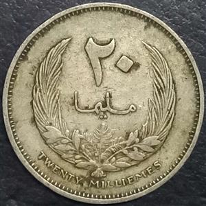 Libya 20 Millieme 1965 
