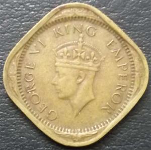 India - British ½ Anna 1942 1945