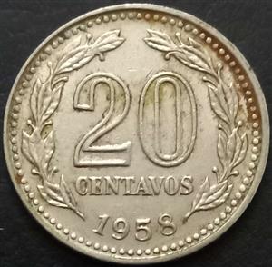 Argentina 20 Centavo 1957 1961