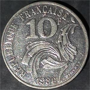 France 10 Francs 1986 Madam Republic