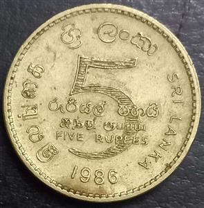 Sri Lanka 5 Rupee 1986 2004