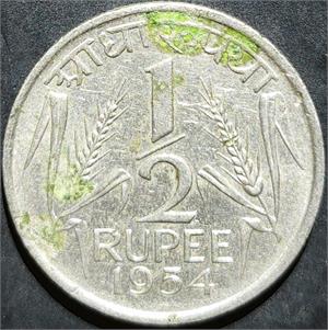 India Republic ½ Rupee 1954~1955