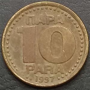 Yugoslavia 10 Para 1996 1998