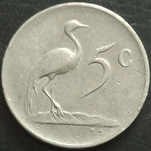 South Africa 5 Cent 1976 