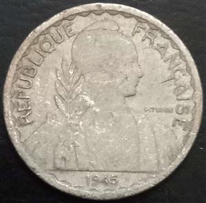 French Indo-China 20 Cent 1945 
