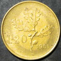 Italy 20 Lire 1968~1999