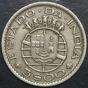 Portuguese India 3 Escudo 1958-1959