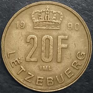 Luxembourg 20 Franc 1990 1995