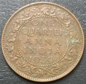 India - British ¼ Anna 1938-1940