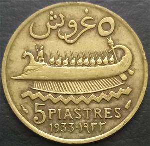 Lebanon 5 Piastre 1925 1940