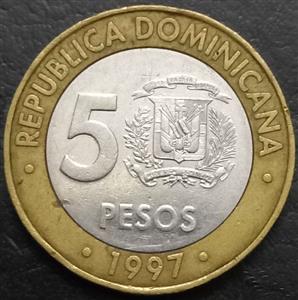 Dominican Republic 5 Peso 1997 