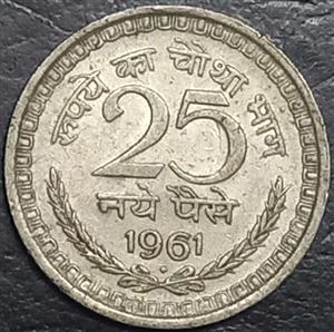India Republic 25 Naye Paise 1961-1963