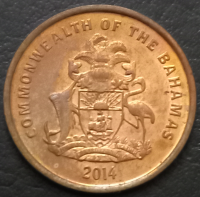 Bahamas 1 Cent 2014-2015 Magnetic