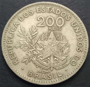 Brazil 200 Reis 1901 