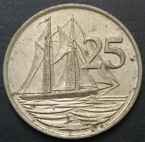 Cayman Islands 25 Cent 1987 1990
