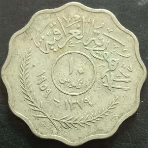 Iraq 10 Fils 1959 