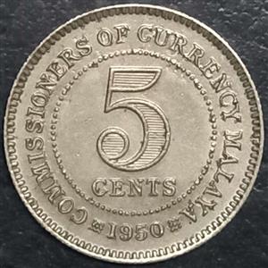 Malaysia 5 Cent 1948 1950