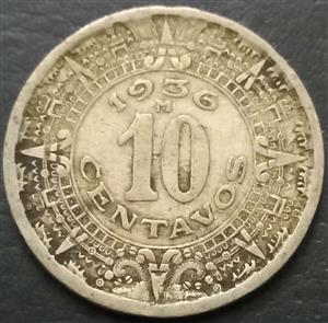Mexico 10 Centavo 1936 1946