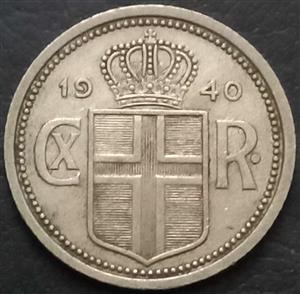Iceland 25 Aurar 1940 