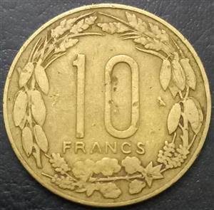 Central African States 10 Franc 1965 1973