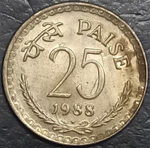 India Republic 25 Paisa 1972 1988