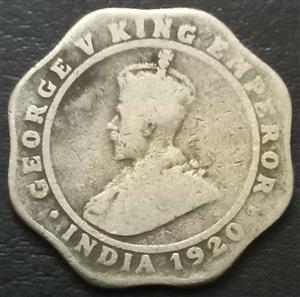 India - British 4 Anna 1919-1921