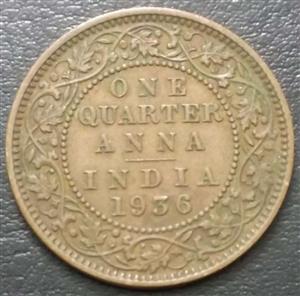 India - British ¼ Anna 1912 1936