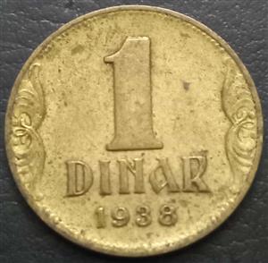 Yugoslavia 1 Dinara 1938 