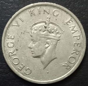 India - British ½ Rupee 1946 1947