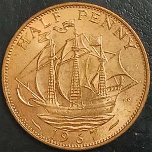 Great Britain ½ Penny 1954 1970