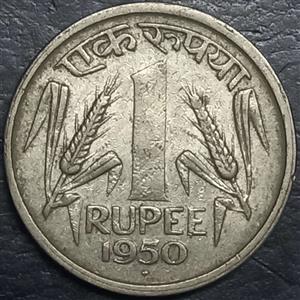 India Republic 1 Rupee 1950 