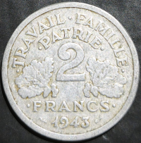 France 2 Francs 1943, 1944