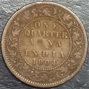 India - British ¼ Anna 1903 1906