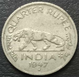 India - British ¼ Rupee 1946 1947