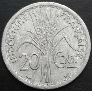French Indo-China 20 Cent 1945 