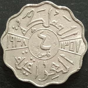 Iraq 4 Fils 1938-1939 Ghazi I