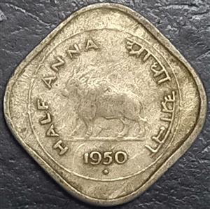 India Republic ½ Anna 1950 