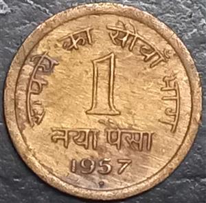 India Republic 1 Naye Paise 1957-1961