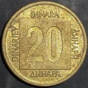 Yugoslavia 20 Dinara 1988 1989