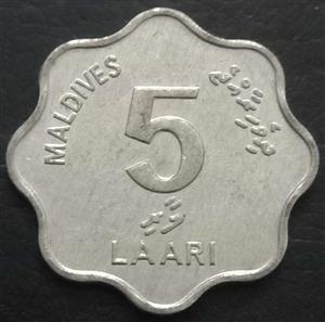 Maldive Islands 5 Laari 1984 1990