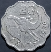 Eswatini 20 Cents 1986