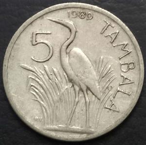 Malawi 5 Tambala 1989-1994